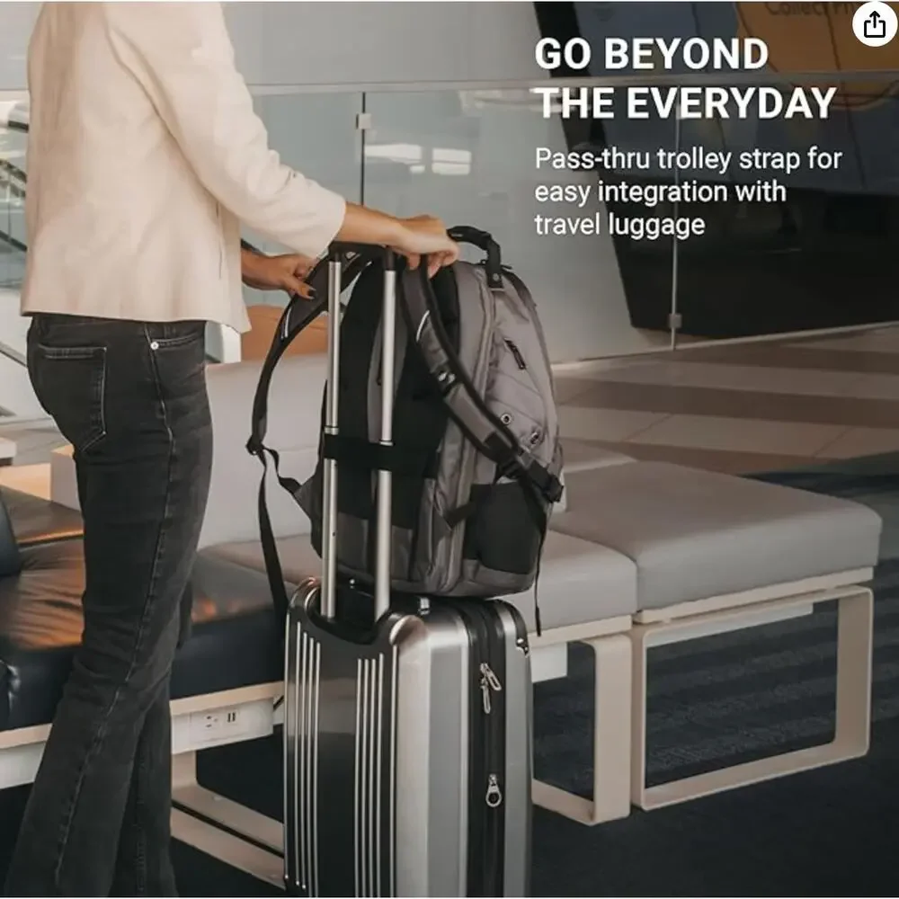 SWISSGEAR 1900 ScanSmart TSA Laptop Backpack with RFID Protection- Gray